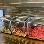 ちゃんす軒 - 辛子高菜、キムチ、紅生姜