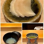 鮨 はしもと - ガリ
      しじみ汁（青森十三湖より）
      お茶