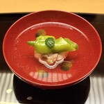 木山 - ・白バイ貝の真丈、万願寺唐辛子、柚子皮