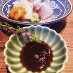 にほんしゅ酒場 むく - 造りは昆布醤油で頂きます