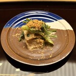 木山 - ・栗麩、空芯菜、三度豆の胡麻味噌酢和え