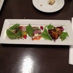 an umbrella - 3種の前菜