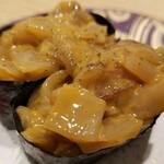 回転寿し トリトン - 自家製いかの塩辛軍艦。