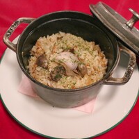 鍋ピラフ ポルチーニとマッシュルーム