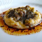 リストランテ ボルゴ・コニシ - こう見えて完全にイタリアンなリゾットです、炒り大豆とほうじ茶のリゾット～Chameshi～