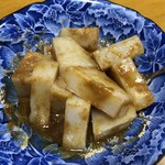 船橋屋 - きな粉→黒蜜→少し食べて→きな粉→黒蜜。よ〜く絡める。