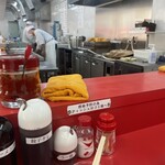 ラーメン福 - 食べ終わったら布巾で拭いてから帰りましょう