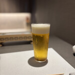 焼鳥 燃暖 - 乾杯の生ビール　薄張りのグラスがいい！