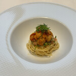 レスプリ ドゥ クゥー ドゥ フランス - 追加で〆の雲丹とさざえの冷製パスタ