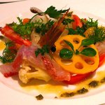 レストラン 拓 - 【前菜：野菜と魚貝のマリネ】♪2010/1