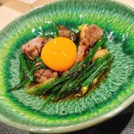 心一 - 花ニラと九条ネギと滝川のかものすき焼き