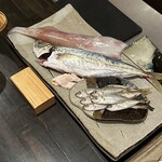 郷土料理 嗣味 - 鯵　肝　豆鯵　ヤリイカ