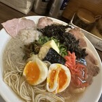 麺屋 誠 - 【塩＝tpﾊﾞﾀｰ×味玉×こってりsv岩のり×ﾁｬｰｼｭｰ×自家製辛味×紅生姜×ﾆﾝﾆｸ】