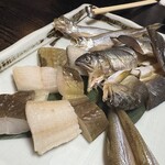 自遊庵 ねぎぼうず - 焼き物盛合わせ、穴子、鮎、ししゃも