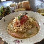 ファースト ブルー カフェ - 桃の冷製パスタ+ドリンク付…税込1950円+150円=2100円