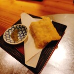 鮨 楽一 - 穴子の天婦羅　抹茶塩