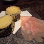 八十八 - ズッキーニ天ぷら生ハムぞえ