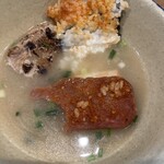 そばとポークたまごおにぎり - ポークたまごおにぎり茶漬け、爆誕‼️