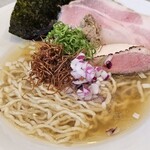 中華そば いち松 - 地鶏と鴨のらぁめん～三段重ねの清湯スープ～　 鴨マグレカナールと鴨とフォアグラのリエットを添えて　1450円