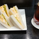 クラウドコーヒーロースターズ - 卵サンドとアイスコーヒー　970円