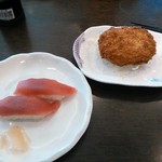 tamazushisushiyanosupagetthi - マグロのお寿司＆コロッケ