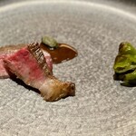 IL TEATRINO DA SALONE - 焼き物：なかやま牧場高原黒牛 万願寺唐辛子