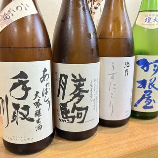 人気手取川、勝駒、加賀鳶、日本酒も常時２０種類以上秘蔵酒も