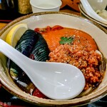 麺紡 - 冷製茄子トマト肉味噌ぶっ掛け