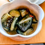 麺紡 - 自宅：茄子の揚げ浸しをお持ち帰り