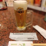 浪花ろばた 八角 - 生ビール・中590円（税込）