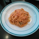 玉寿し すしやのスパゲッティ - ほうれん草とベーコンのトマトクリームスパゲティ