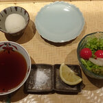 天麩羅 たか乃 - 天つゆ、大根おろし、サラダ