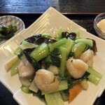 栄楽飯店 - エビと青梗菜炒め('25/07/26)