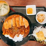 てっぺん - 日替わり定食　ポークカレー&ロースカツ