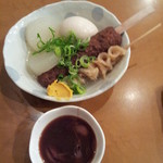 くうーくうー - おでん4品￥280　蛍イカ沖漬け￥300