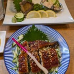 明ごころ - 鮑のお造りとうざくで友人待ち