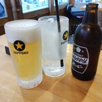 北海道マルハ酒場 - ホッピーセット385円と生ビール539円