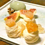 Restaurant Shimiya - 無花果～チーズ～甘糀～ミント～黒胡椒