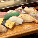 寿司とし - 料理写真:まぐろ・いか・あじ・つぶ
玉子・蛸・海老・いわし