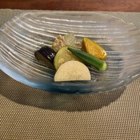 飛騨季節料理 肴 - 夏野菜の炊き合わせ
