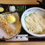 手造りうどん 楽々 - ちく玉天生醤油