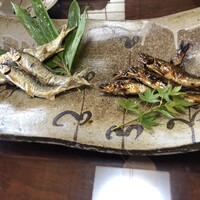飴源 - 鮎の塩焼きと、名物の飴焼き