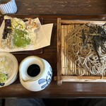 そば処 薬師 - 野菜天ざる蕎麦(1,480円)＋大盛り(300円)