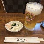 ふなっ子 - お通しと生ビール