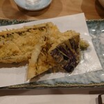 蕎麦の実 - ギンポの天ぷら
