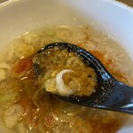 ラーメンのまめぞう - つけ汁　　　背脂たっぷり