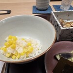 徳ㇵ本也 - ❶無農薬栽培米の玉蜀黍ご飯