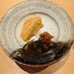 鮨 さかい - あん肝と奈良漬