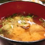 おでん め組 - <'14/09/22撮影>本日のめ組定食 1080円 のあら煮の味噌汁