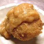 <'14/09/22撮影>本日のめ組定食 1080円 のコロッケ(じゃが芋、バター、玉ねぎ、ベーコン、オーロラソース)